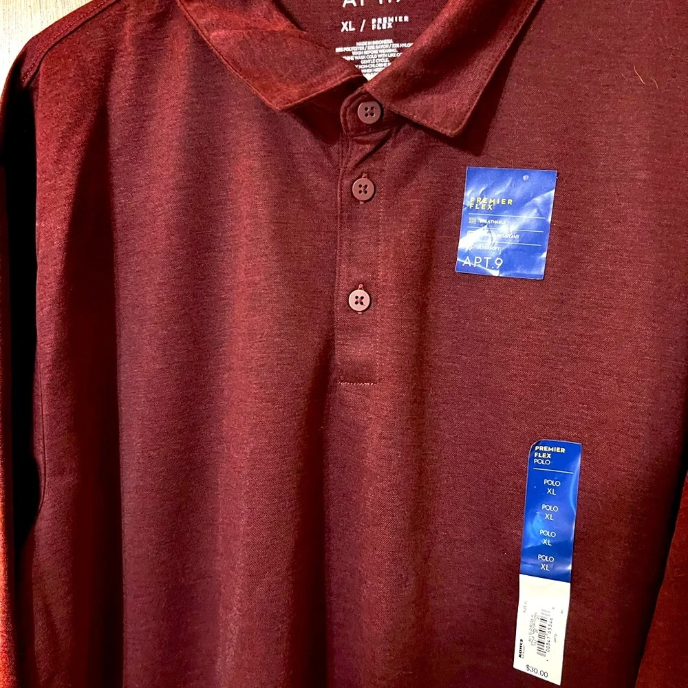 NEW long sleeve maroon polo. - Picture 2 of 6
